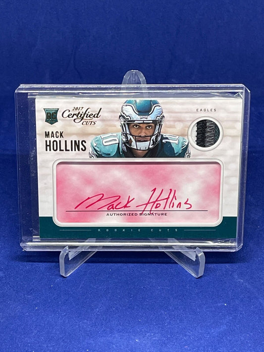 MACK HOLLINS 2017 PANINI DONRUSS CERTIFIED CUTS RED INK PATCH AUTO ROOKIE RC SP