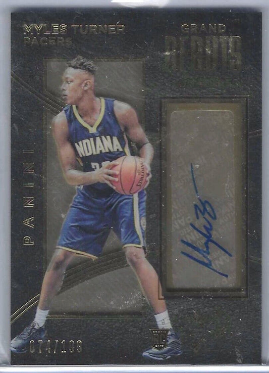 MYLES TURNER 2015-16 BLACK GOLD GRAND DEBUTS ROOKIE SIGNATURES AUTO RC #D 74/199