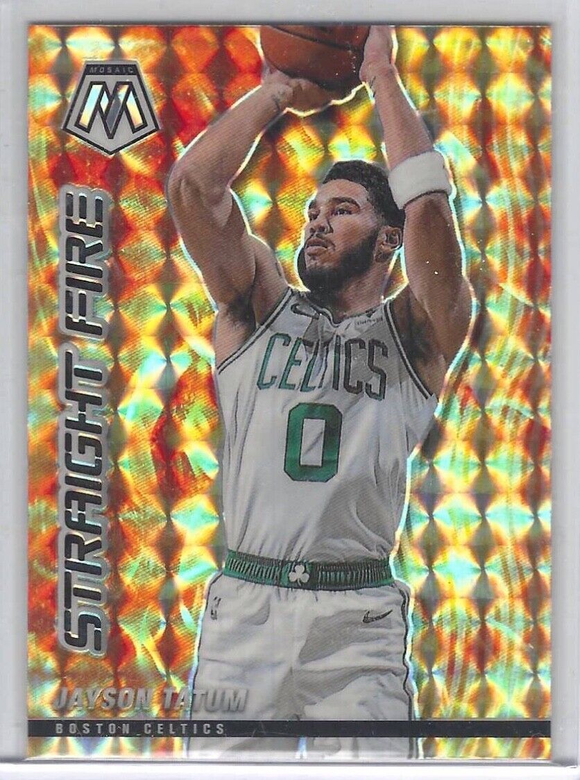 JAYSOM TATUM 2020-21 PANINI MOSAIC STRAIGHT FIRE MOSAIC PRIZM SP INSERT #14