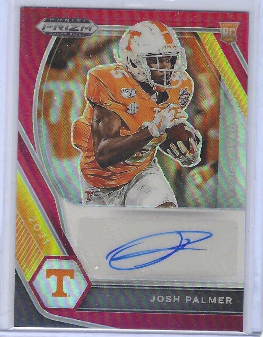 JOSH PALMER 2021 PANINI PRIZM DP RED PRIZM ROOKIE AUTO RC #D 098/199