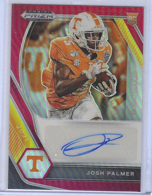 JOSH PALMER 2021 PANINI PRIZM DP RED PRIZM ROOKIE AUTO RC #D 098/199