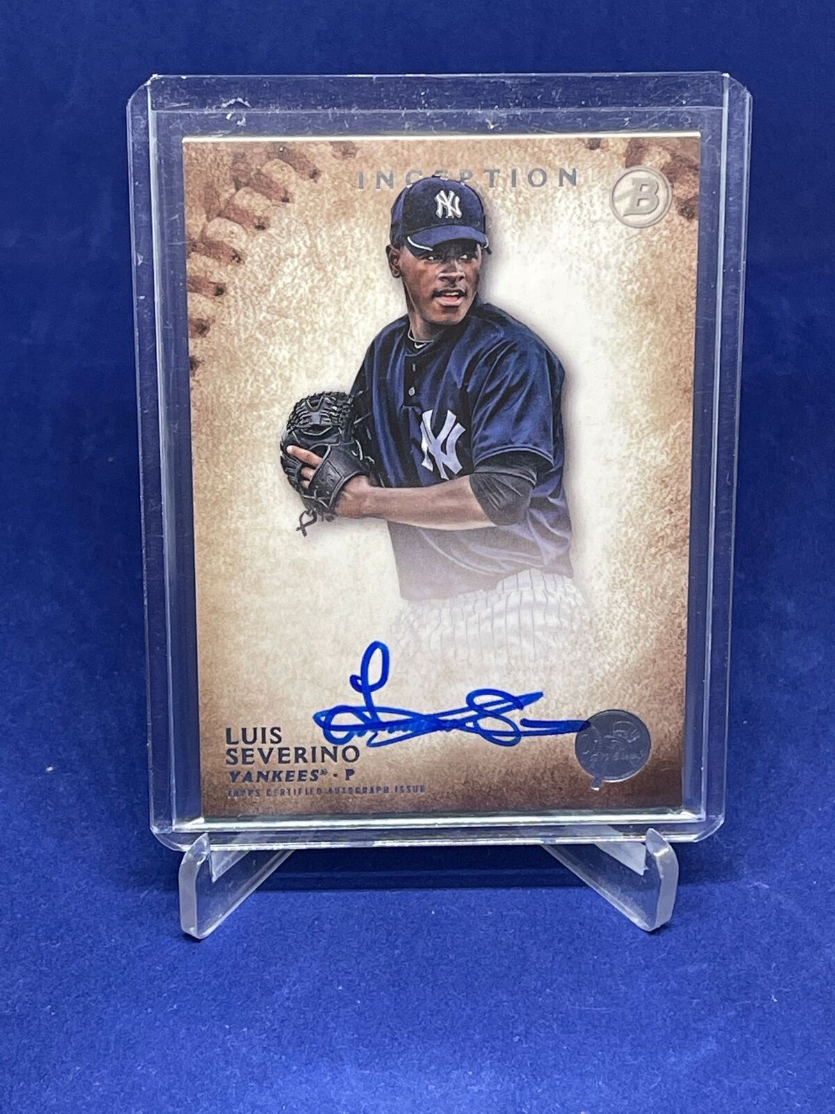 LUIS SEVERINO 2015 BOWMAN INCEPTION ON CARD AUTO PROSPECT