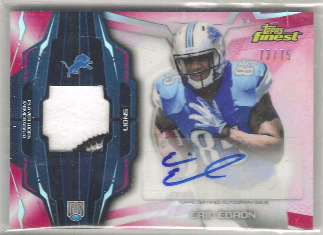 ERIC EBRON 2014 TOPPS FINEST RED REFRACTOR PATCH AUTO RC #D 73/75