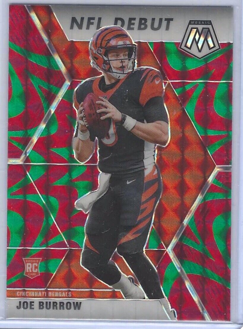 JOE BURROW 2020 PANINI MOSAIC GREEN REACTIVE PRIZM NFL DEBUT RC #261
