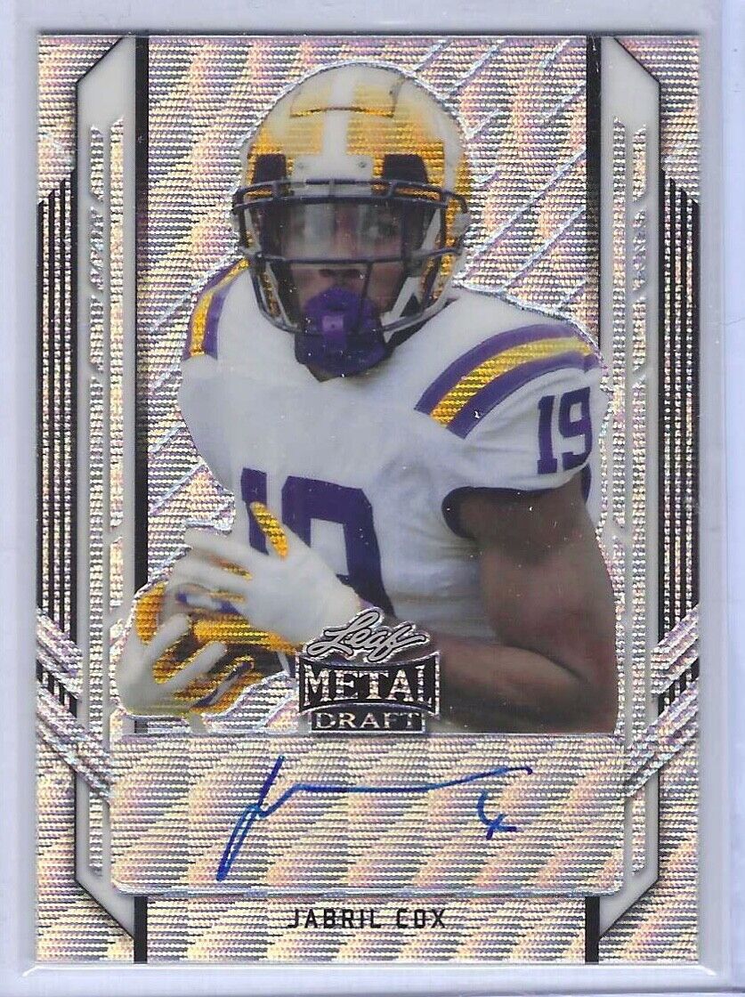 JABRIL COX 2021 LEAF METAL DRAFT SILVER WAVE PRIZM ROOKIE AUTO RC #D 48/75