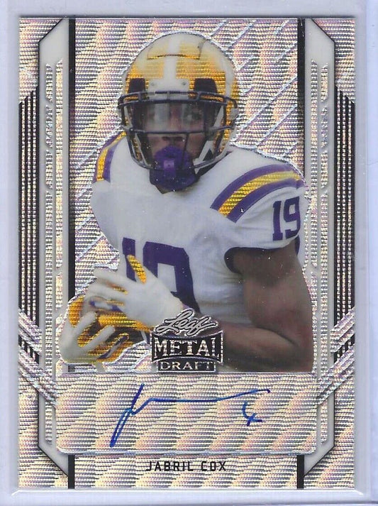JABRIL COX 2021 LEAF METAL DRAFT SILVER WAVE PRIZM ROOKIE AUTO RC #D 48/75