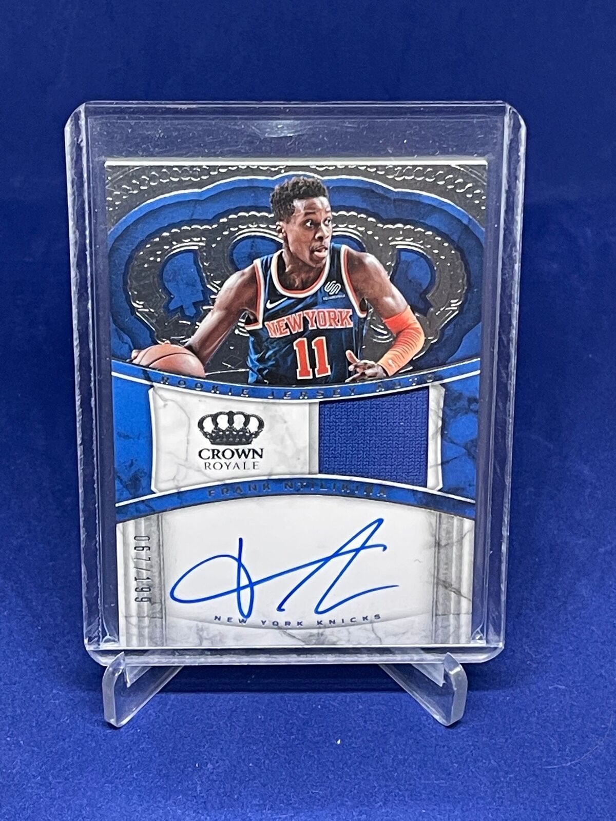 FRANK NTILIKINA 2017-18 PANINI CROWN ROYALE JERSEY AUTO RC #D 67/199