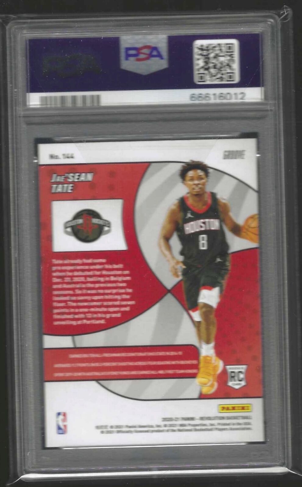 JAE'SEAN TATE 2020-21 PANINI REVOLUTION GROOVE ROOKIE RC #144 PSA 10 GEM POP 3