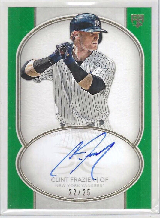 CLINT FRAZIER 2018 TOPPS DEFINITIVE COLLECTION GREEN ROOKIE AUTO RC #D 22/25