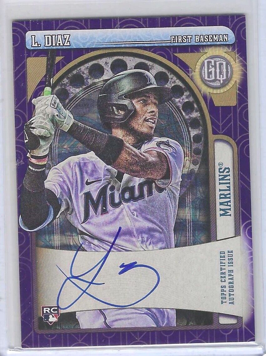 LEWIN DIAZ 2021 TOPPS GYPSY QUEEN PURPLE ROOKIE ON CARD AUTO RC #D 083/150