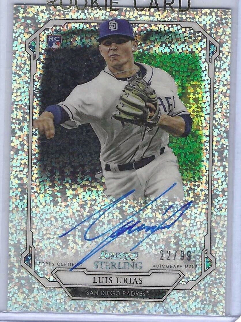 LUIS URIAS 2019 BOWMAN STERLING SPECKLE REFRACTOR ROOKIE AUTO RC #D 22/99
