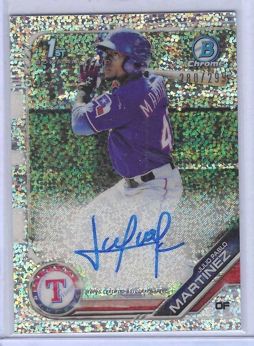 JULIO PABLO MARTINEZ 2019 BOWMAN CHROME 1ST SPARKLE SPECKLE PROSPECT AUTO /299