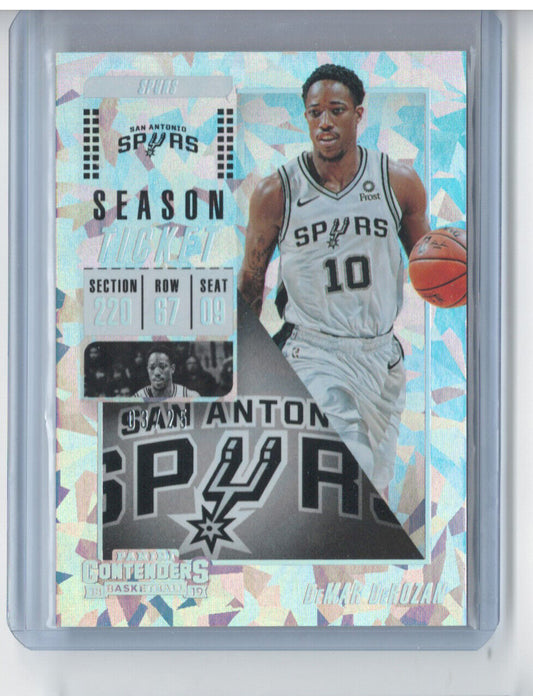 DEMAR DEROZAN 2018-19 PANINI CONTENDERS SEASON TICKET CRACKED ICE #D 3/25