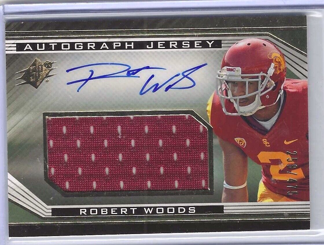 ROBERT WOODS 2013 SPX ROOKIE JUMBO JERSEY AUTO RC #D /475