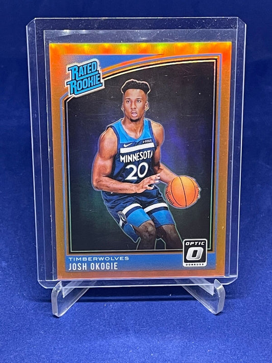 JOSH OKOGIE 2018-19 DONRUSS OPTIC RATED ROOKIE ORANGE PRIZM HOLO RC #D /199