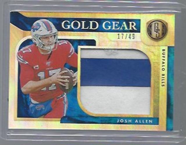1/1 JOSH ALLEN 2020 GOLD STANDARD GEAR JUMBO PATCH #D 17/49 HIS JERSEY NBR #17 !
