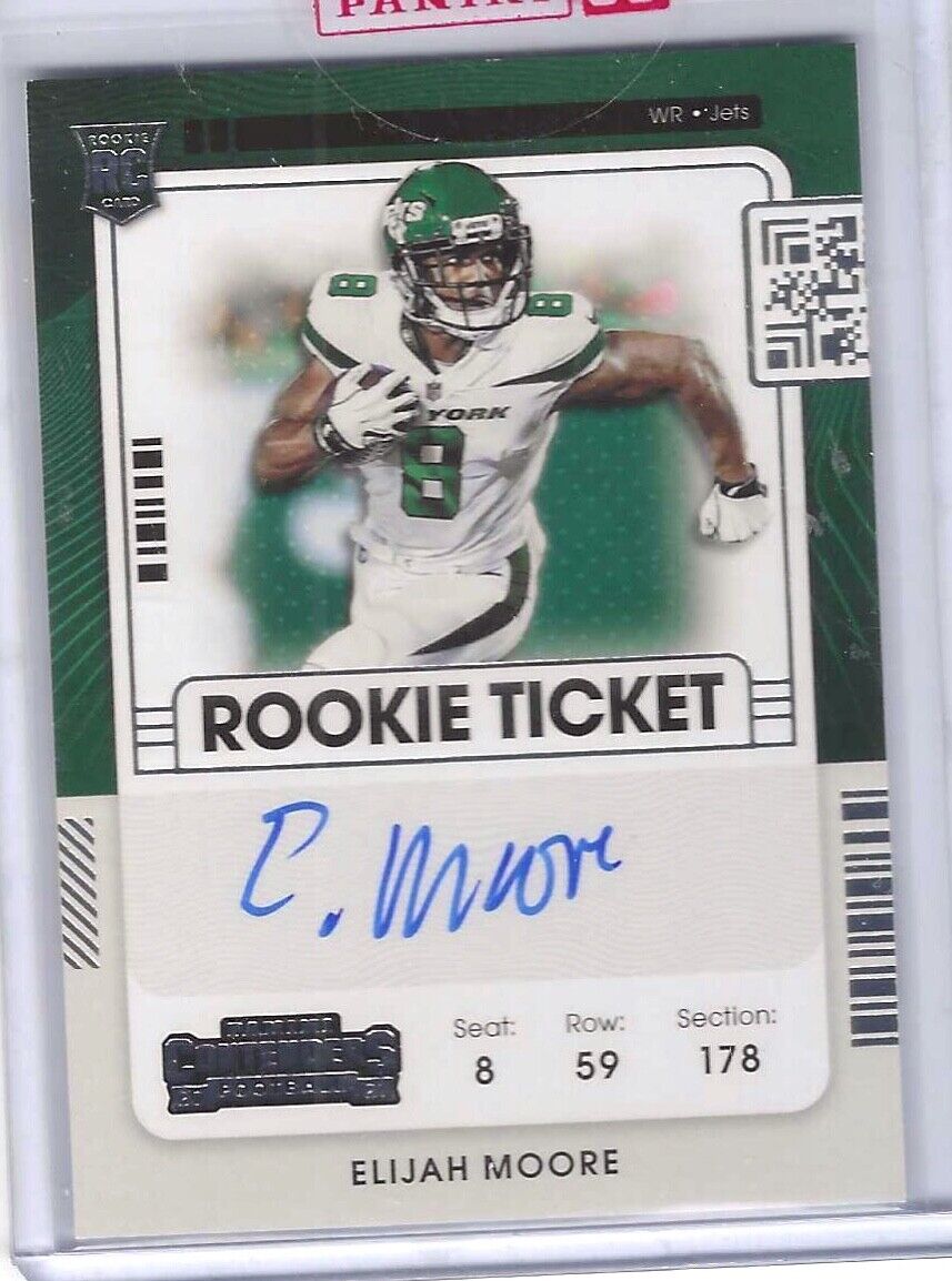 ELIJAH MOORE 2021 PANINI CONTENDERS ROOKIE TICKET ON CARD AUTO RC #114