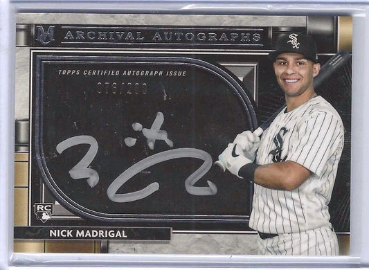 NICK MADRIGAL 2021 TOPPS MUSEUM COLLECTION ARCHIVAL SILVER INK AUTO RC #D 76/200