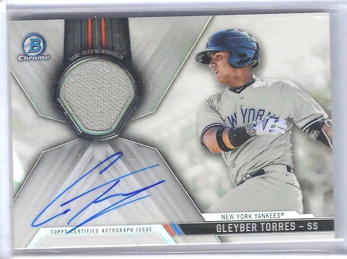 GLEYBER TORRES 2017 BOWMAN CHROME SILVER REFRACTOR PROSPECT AUTO #D 85/150