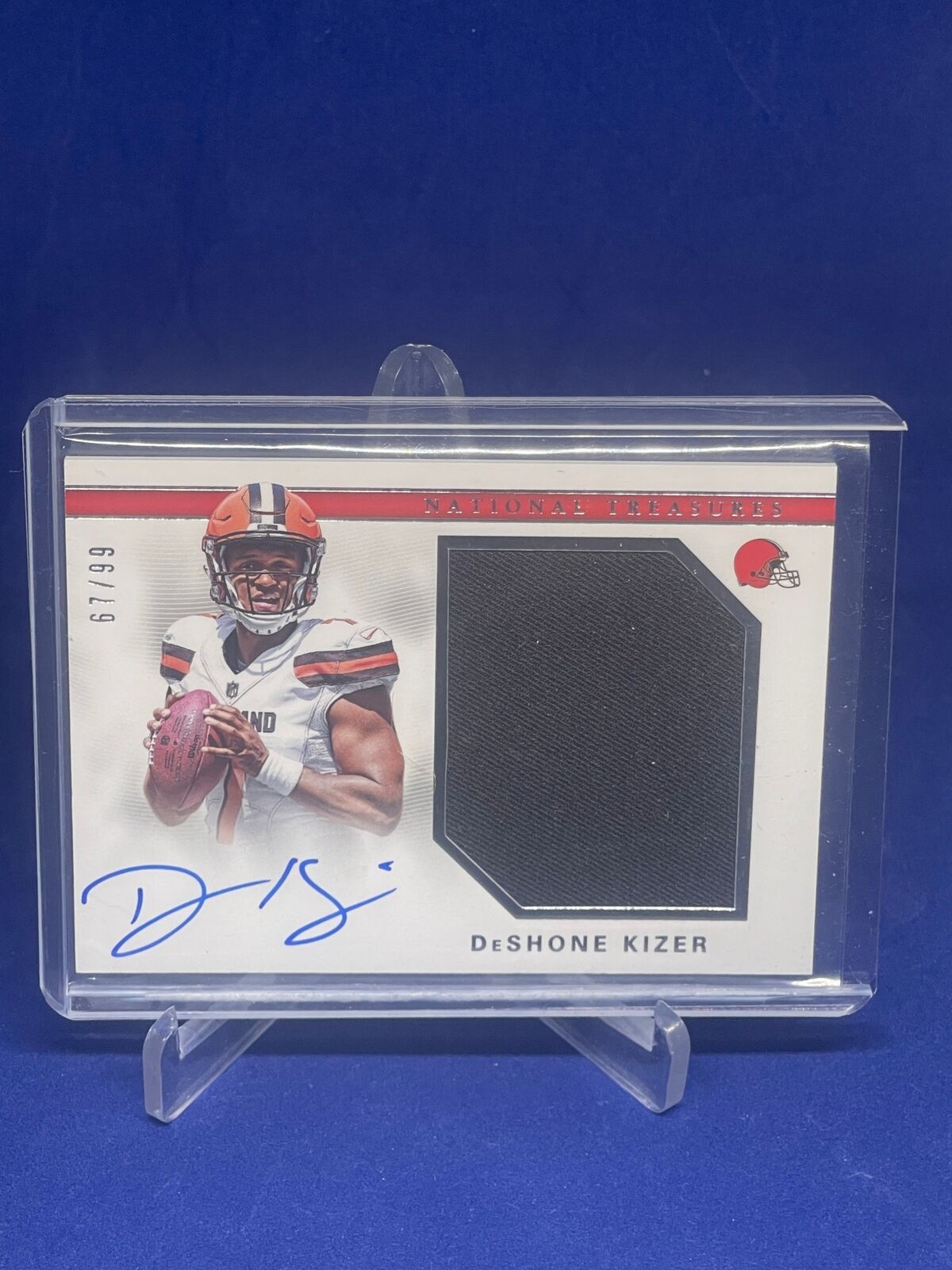DESHONE KIZER 2017 PANINI NATIONAL TREASURES JERSEY ON CARD AUTO RC #D 67/99
