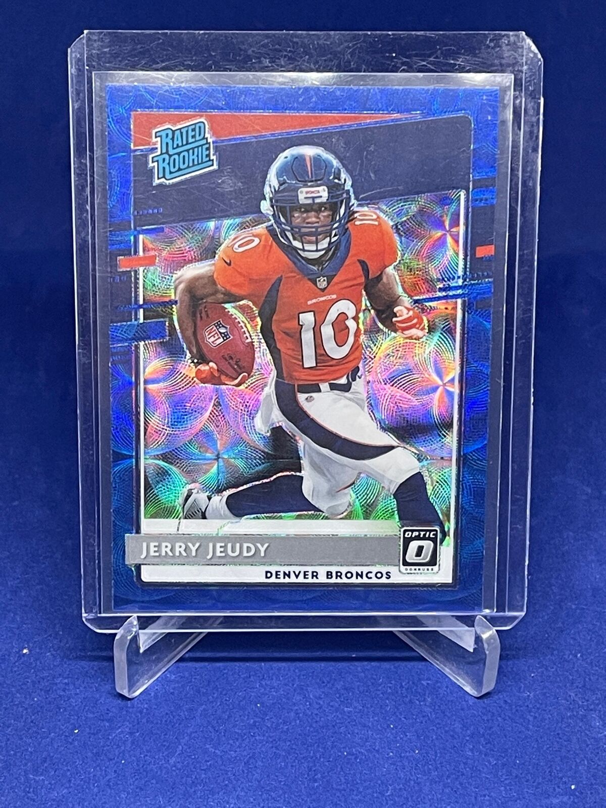 JERRY JEUDY 2020 PANINI DONRUSS OPTIC RATED ROOKIE BLUE SCOPE PRIZM RC #157