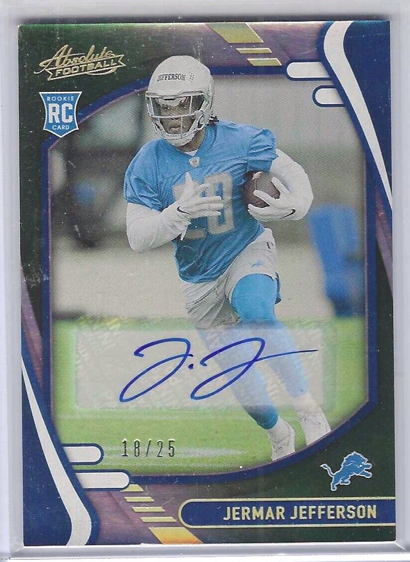 JERMAR JEFFERSON 2021 PANINI ABSOLUTE GREEN SPECTRUM ROOKIE AUTO RC #D 18/25