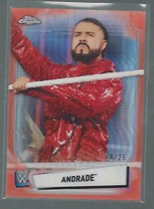 ANDRADE 2021 TOPPS CHROME WWE ORANGE REFRACTOR #D 18/25