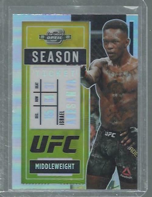 ISRAEL ADESANYA 2021 PANINI CHRONICLES CONTENDERS OPTIC SILVER HOLO PRIZM #272