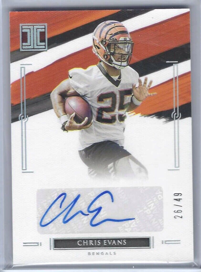 CHRIS EVANS 2021 PANINI IMPECCABLE BENGALS ROOKIE AUTO RC #D 26/49