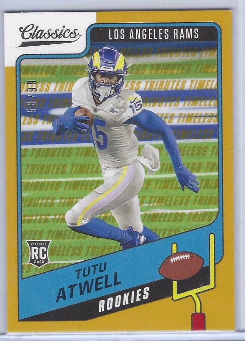 TUTU ATWELL 2021 PANINI CLASSICS TIMELESS TRIBUTES YELLOW RC #D 58/99