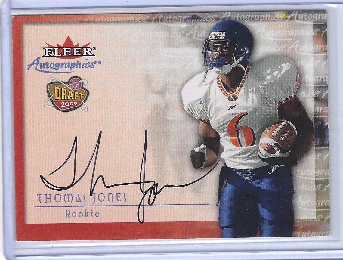THOMAS JONES 2000 FLEER SKYBOX AUTOGRAPHICS ROOKIE AUTO RC