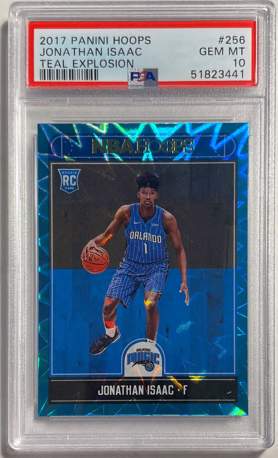 JONATHAN ISAAC 2017 NBA HOOPS TEAL EXPLOSION ROOKIE RC #256 PSA 10 GEM POP 6