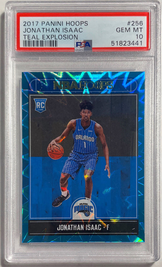JONATHAN ISAAC 2017 NBA HOOPS TEAL EXPLOSION ROOKIE RC #256 PSA 10 GEM POP 6