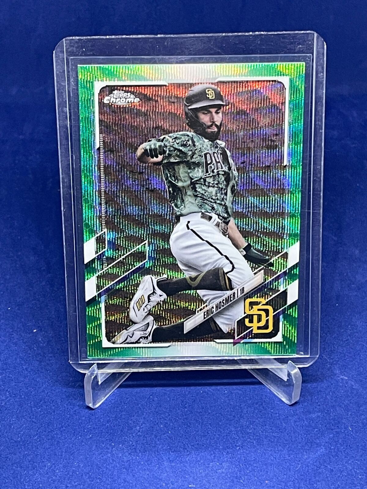 ERIC HOSMER 2021 TOPPS CHROME GREEN WAVE REFRACTOR #D 4/99