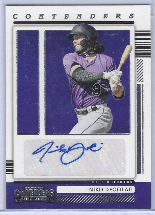 NIKO DECOLATI 2021 PANINI CONTENDERS BASE AUTO #CA-ND