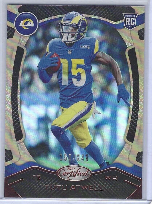 TUTU ATWELL 2021 PANINI CERTIFIED BRONZE FOIL RC #D 150/249