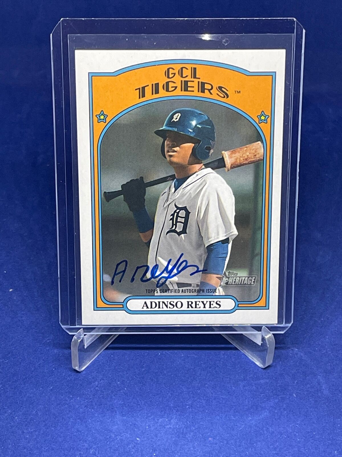 ADINSO REYES 2021 TOPPS HERITAGE MINORS ON CARD AUTO PROSPECT