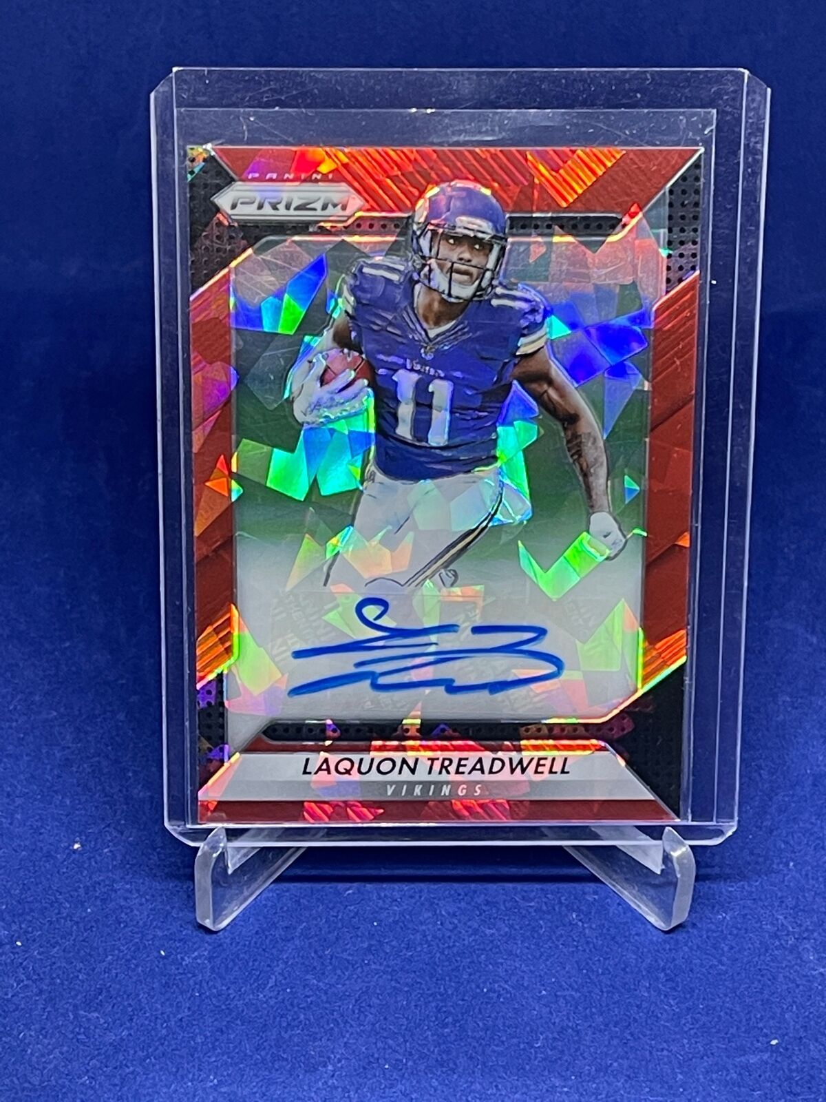 LAQUON TREADWELL 2016 PANINI PRIZM RED CRACKED ICE AUTO ROOKIE RC #D 43/75