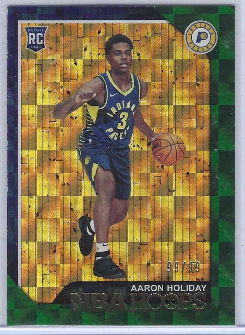 AARON HOLIDAY 2018-19 NBA HOOPS GREEN CHECKERBOARD RC #D 99/99