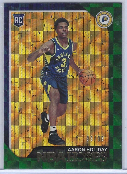 AARON HOLIDAY 2018-19 NBA HOOPS GREEN CHECKERBOARD RC #D 99/99
