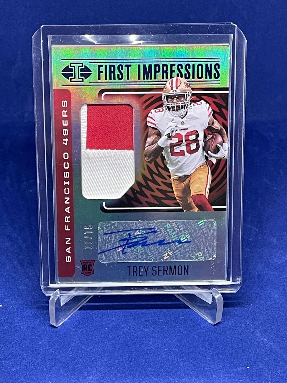 TREY SERMON 2021 PANINI ILLUSIONS FIRST IMPRESSIONS PATCH AUTO RC #D 8/75