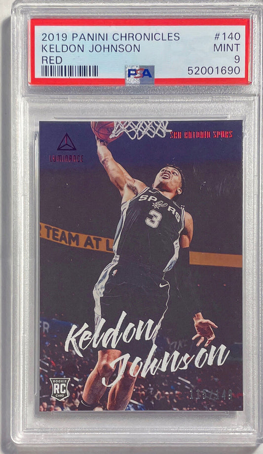 KELDON JOHNSON 2019 PANINI CHRONICLES RED ROOKIE RC #D 115/149 PSA 9 MINT POP 4