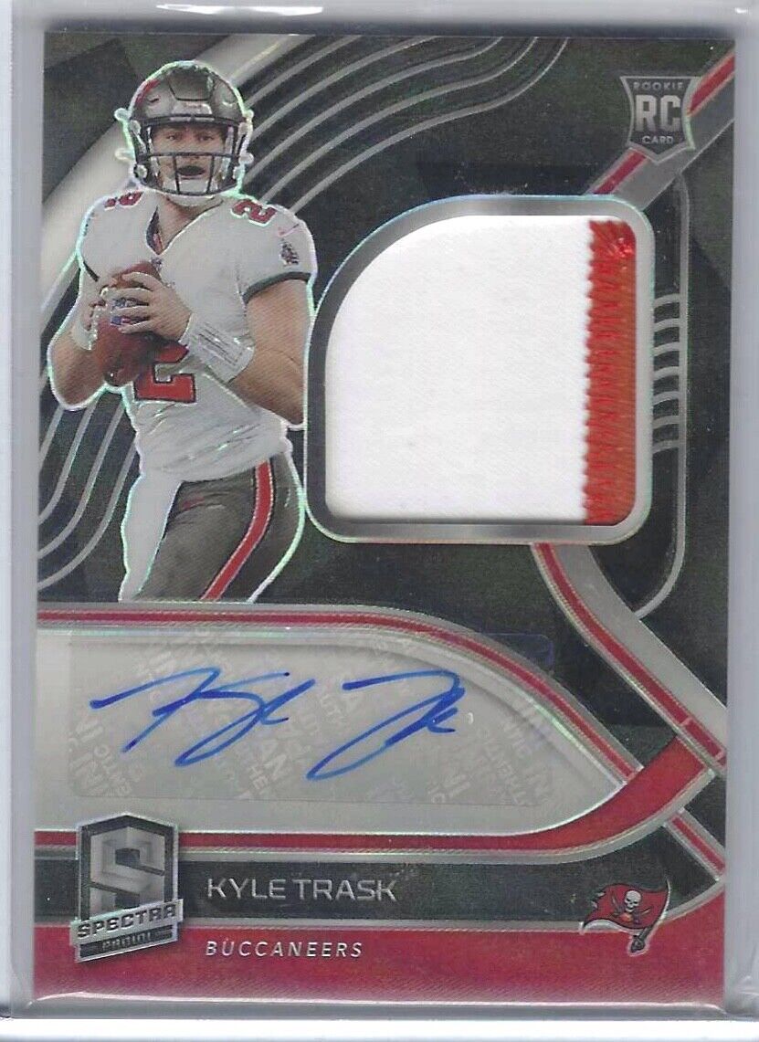 1/1 KYLE TRASK 2021 SPECTRA PRIZM ROOKIE PATCH AUTO RC #D 2/99 JERSEY NUMBER #2!