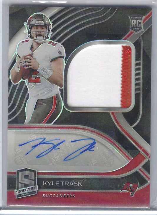 1/1 KYLE TRASK 2021 SPECTRA PRIZM ROOKIE PATCH AUTO RC #D 2/99 JERSEY NUMBER #2!