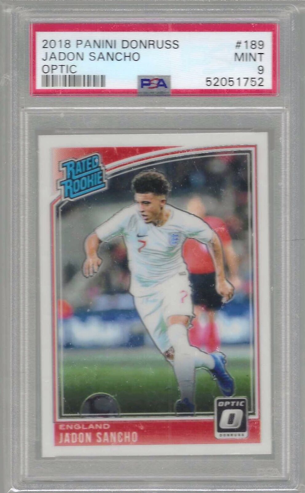 JADON SANCHO 2018-19 PANINI DONRUSS OPTIC RATED ROOKIE RC PSA 9 MINT