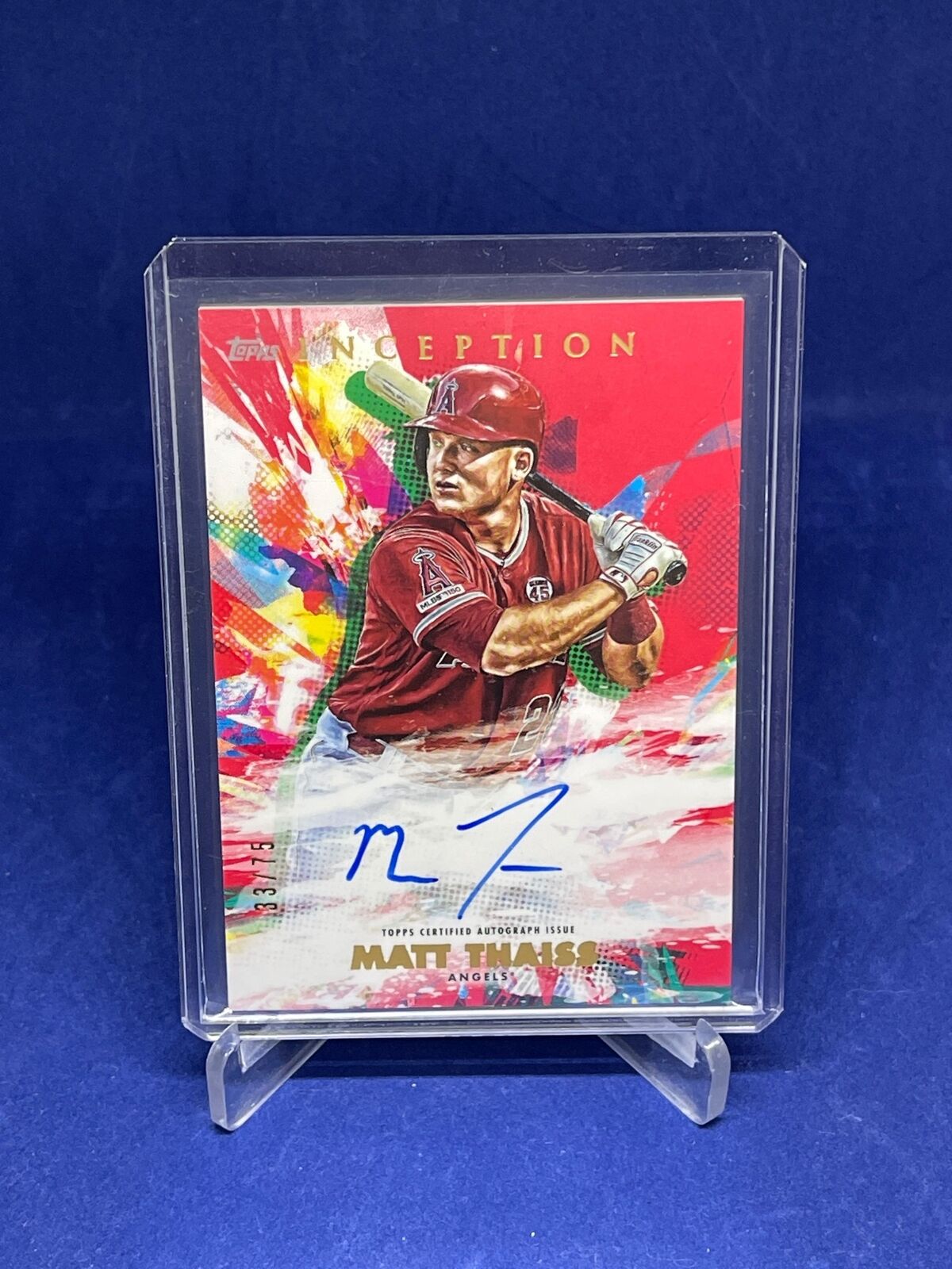 MATT THAISS 2020 TOPPS INCEPTION RED ON CARD AUTO #D 33/75