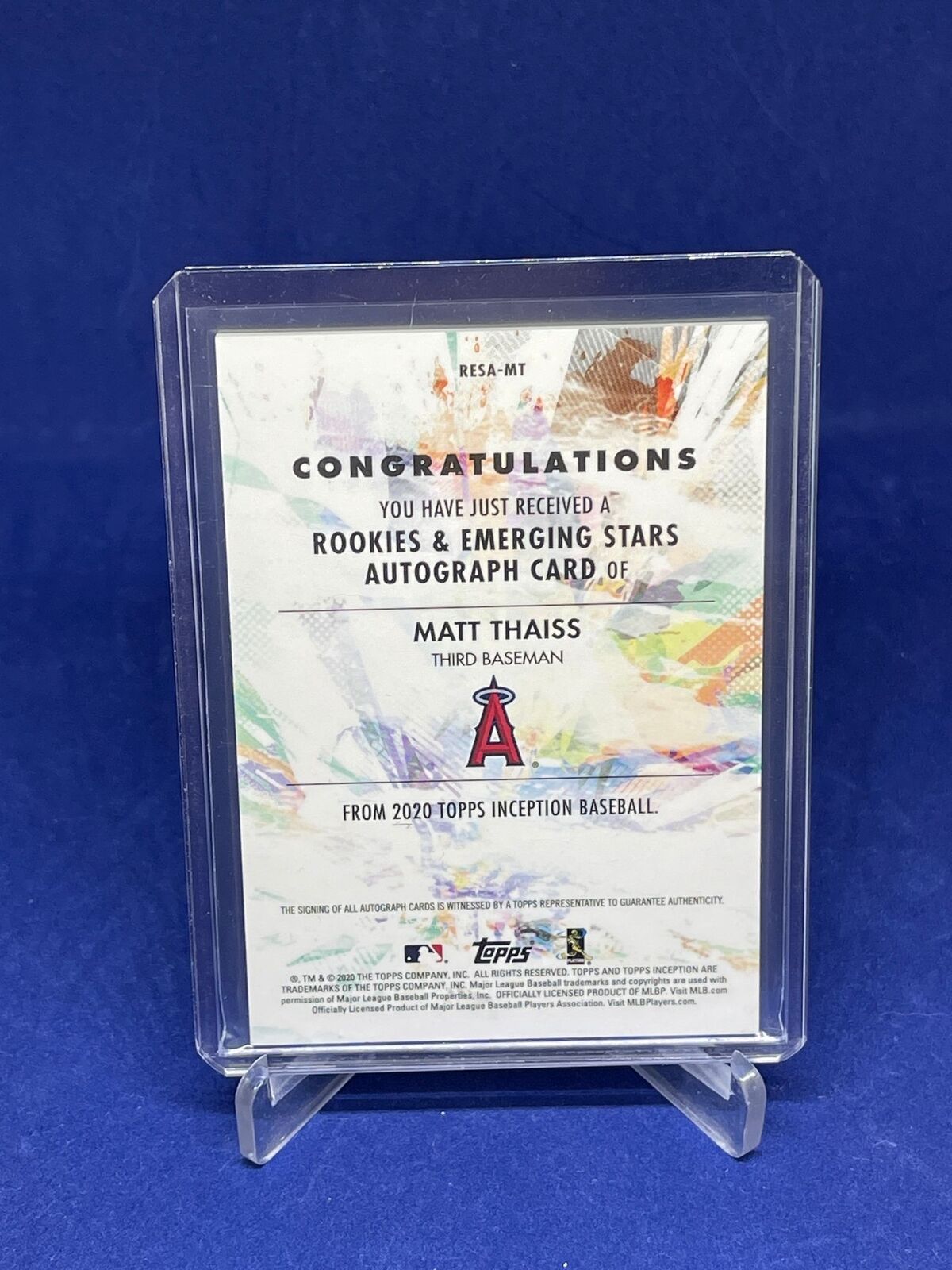 MATT THAISS 2020 TOPPS INCEPTION RED ON CARD AUTO #D 33/75