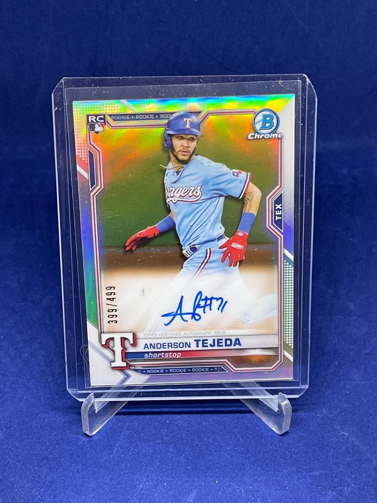 ANDERSON TEJADA 2021 BOWMAN CHROME REFRACTOR ON CARD AUTO ROOKIE RC #D 399/499