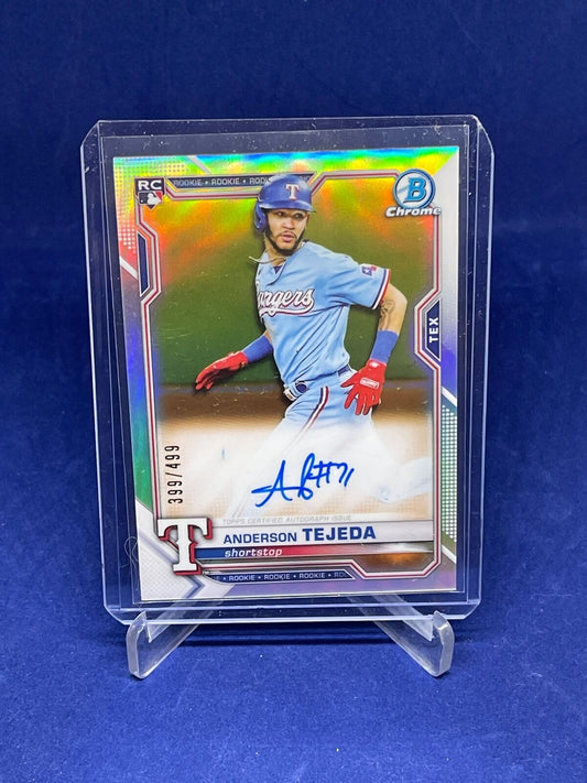 ANDERSON TEJADA 2021 BOWMAN CHROME REFRACTOR ON CARD AUTO ROOKIE RC #D 399/499
