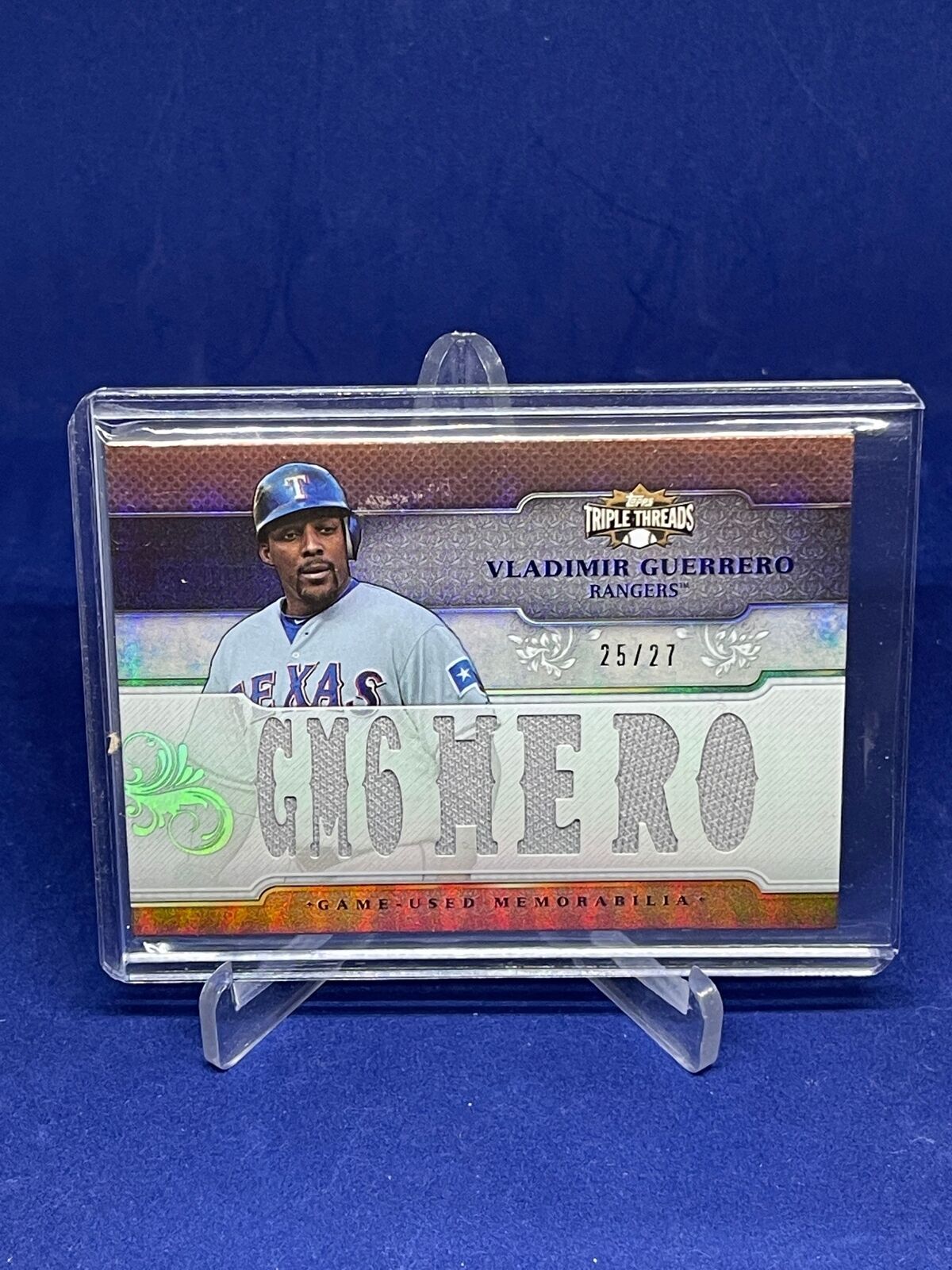 VLADIMIR GUERRERO 2014 TOPPS TRIPLE THREADS GAME 6 HERO JERSEY CARD #D 25/27